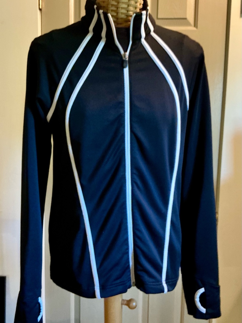 Fila Black Bomber Jacket with White Piping medium
